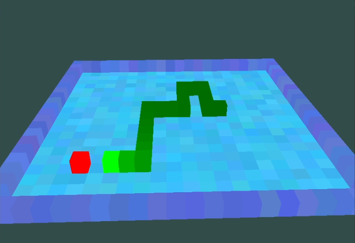 Screenshot of the Block Game prototype, that shows the generated terrain